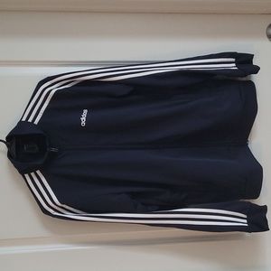 Adidas track jacket navy/white